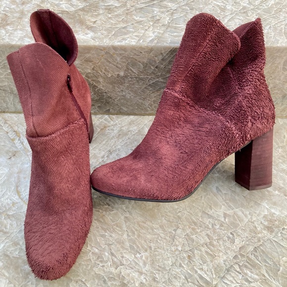 ✨ Seychelles 🇸🇨 Unique Leather Boots✨ Maroon Scaled  Leather European Style - Picture 1 of 7